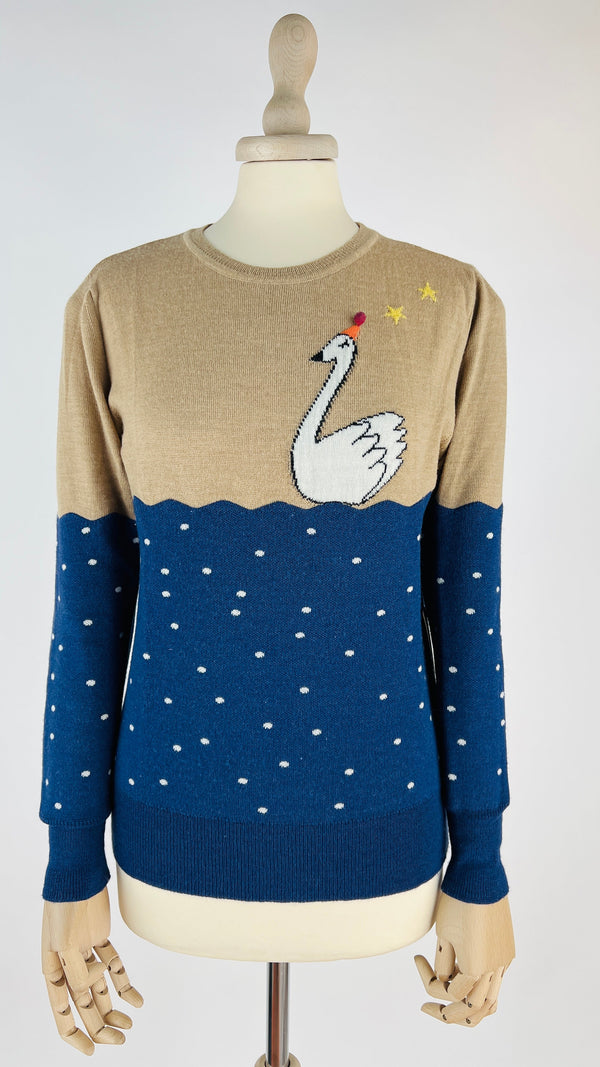 Maglia in lana con cigno