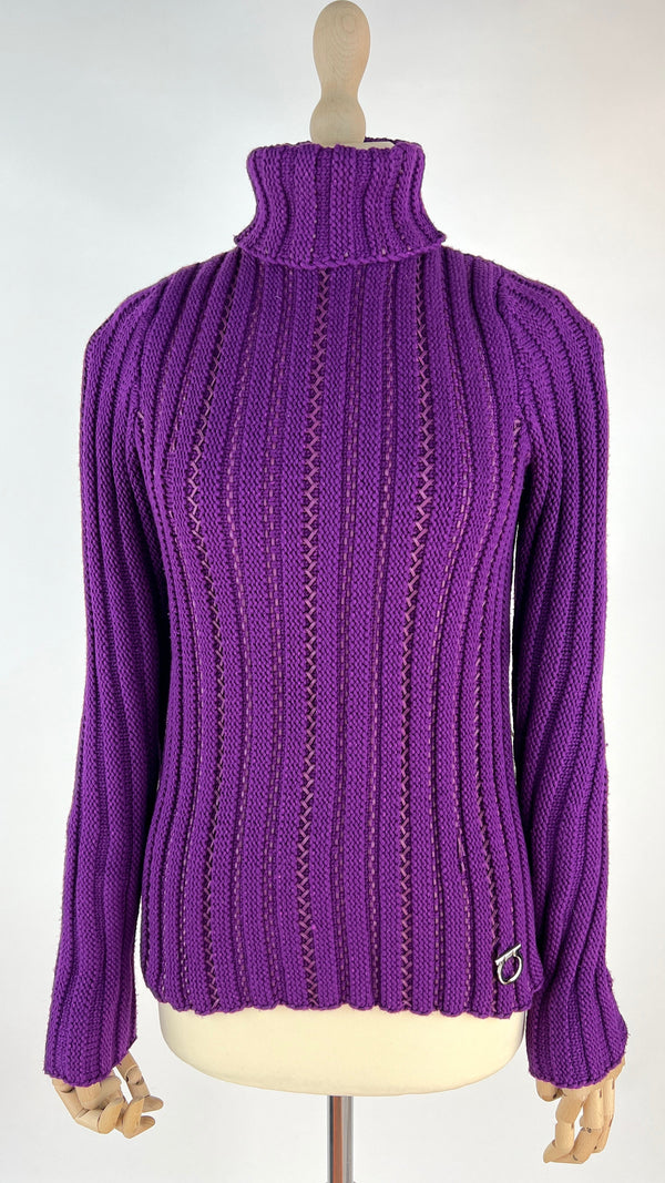 Dolcevita con inserti in pelle