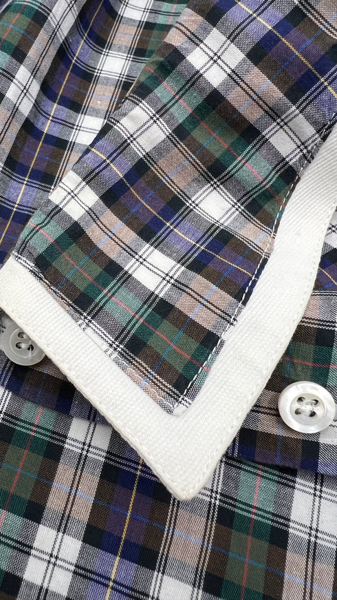 Camicia tartan bordi bianchi