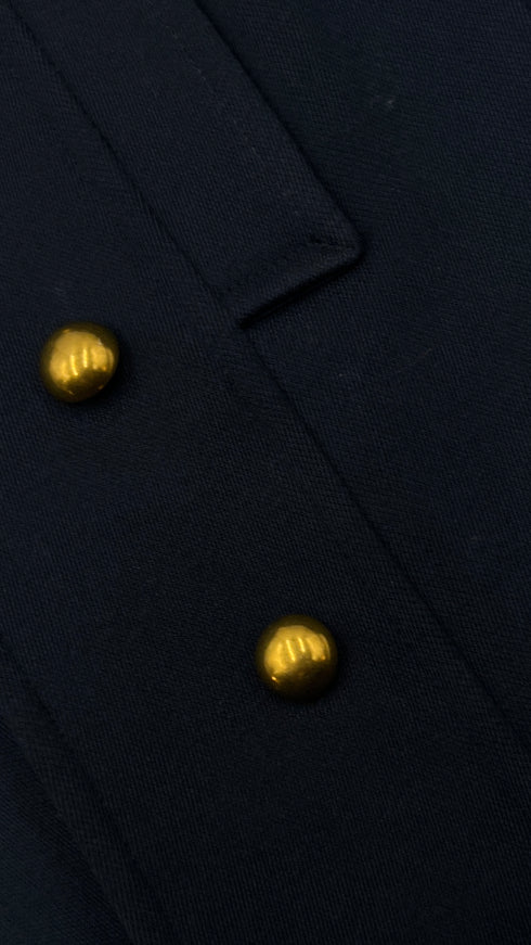 Cappotto blu bottoni oro