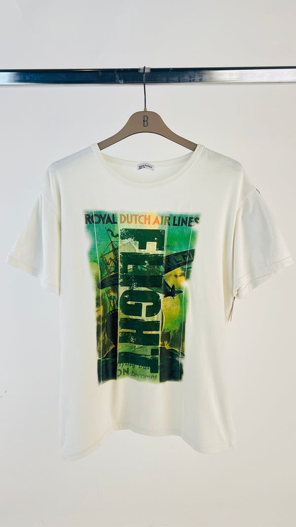 T-shirt stampa aereo con scritta