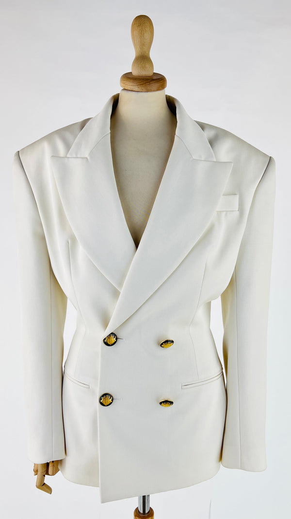 Blazer doppiopetto con spalline