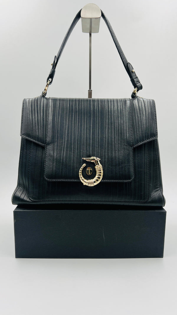 Borsa a spalla con hardware oro