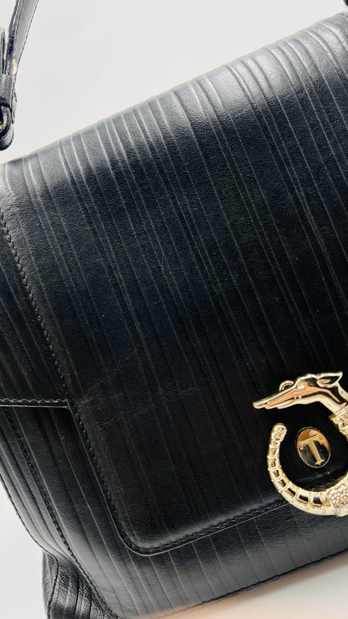 Borsa a spalla con hardware oro