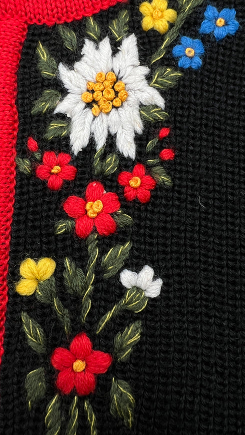 Cardigan a fiori ricamati