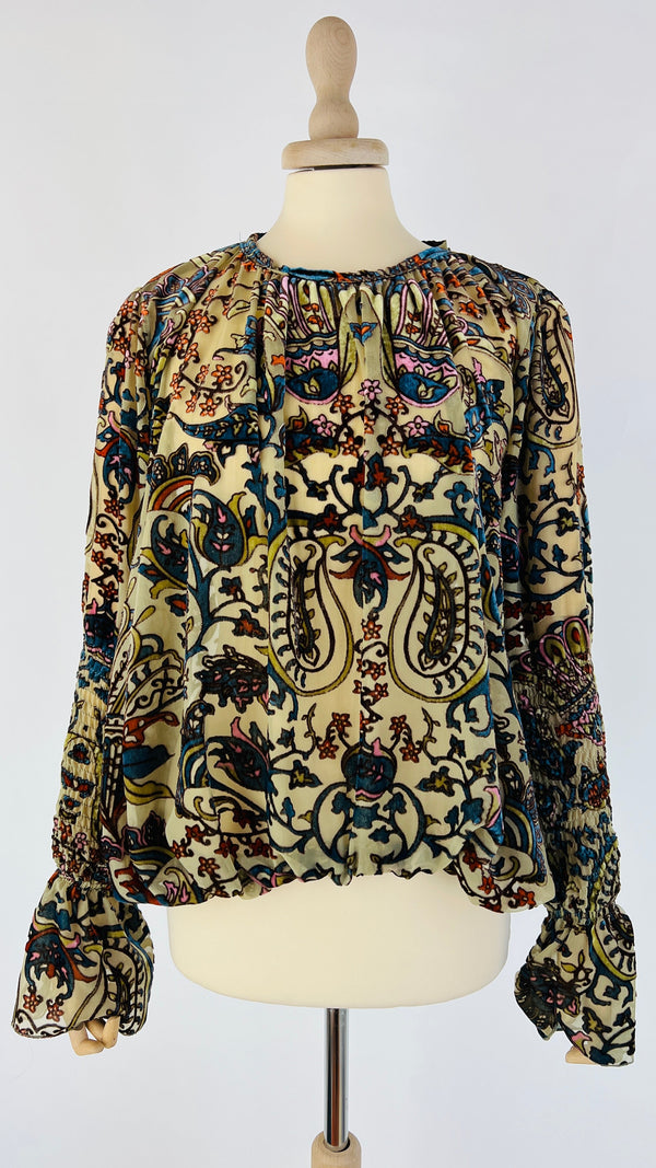 Blusa paisley velluto