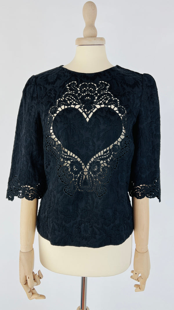 T-shirt tessuto e pizzo