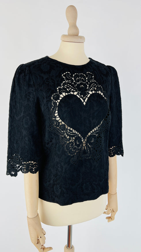 T-shirt tessuto e pizzo