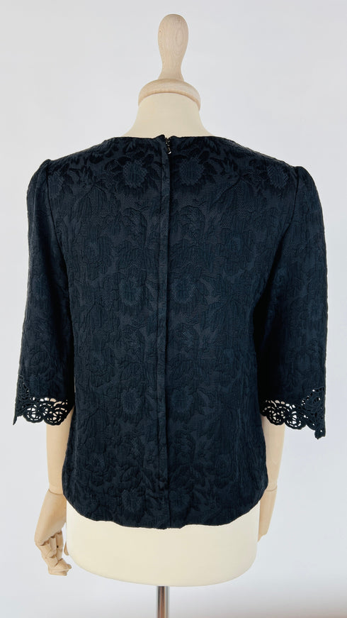 T-shirt tessuto e pizzo