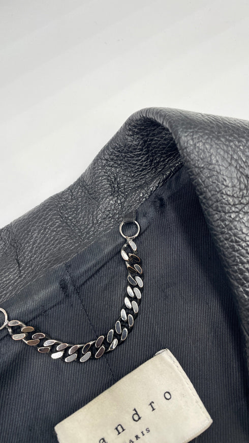 Biker di pelle nera