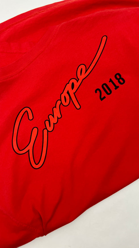 T-shirt rossa Europe 2018