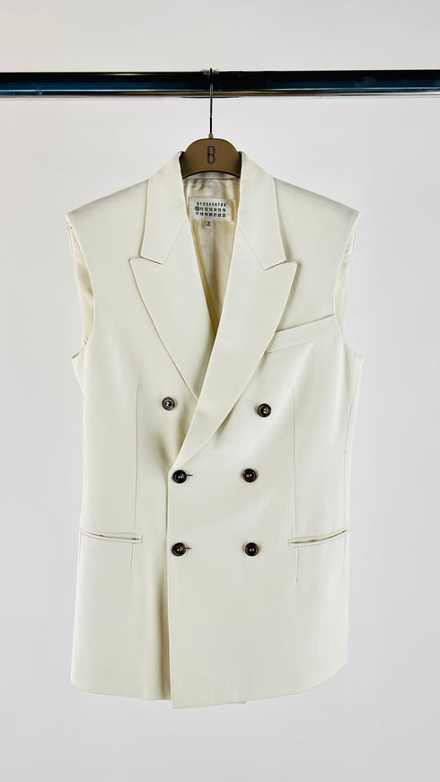 Gilet bianco doppiopetto