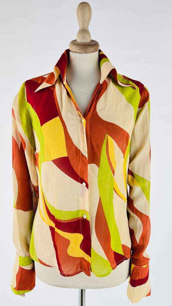 Camicia vintage con stampa astratta
