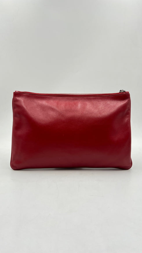Pochette in pelle rossa