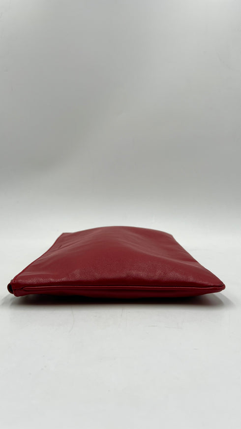 Pochette in pelle rossa