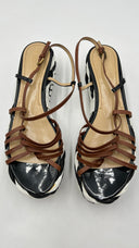 Sandali platform con suola intrecciata Pollini