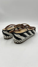 Sandali platform con suola intrecciata Pollini