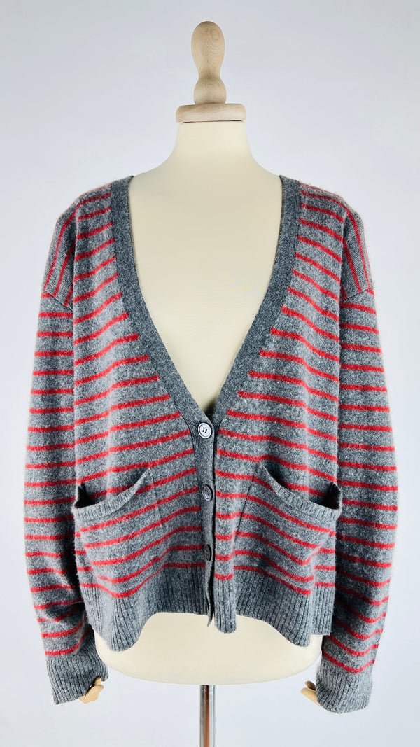 Cardigan boxy a righe