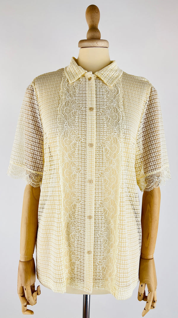 Camicia retata inserti pizzo