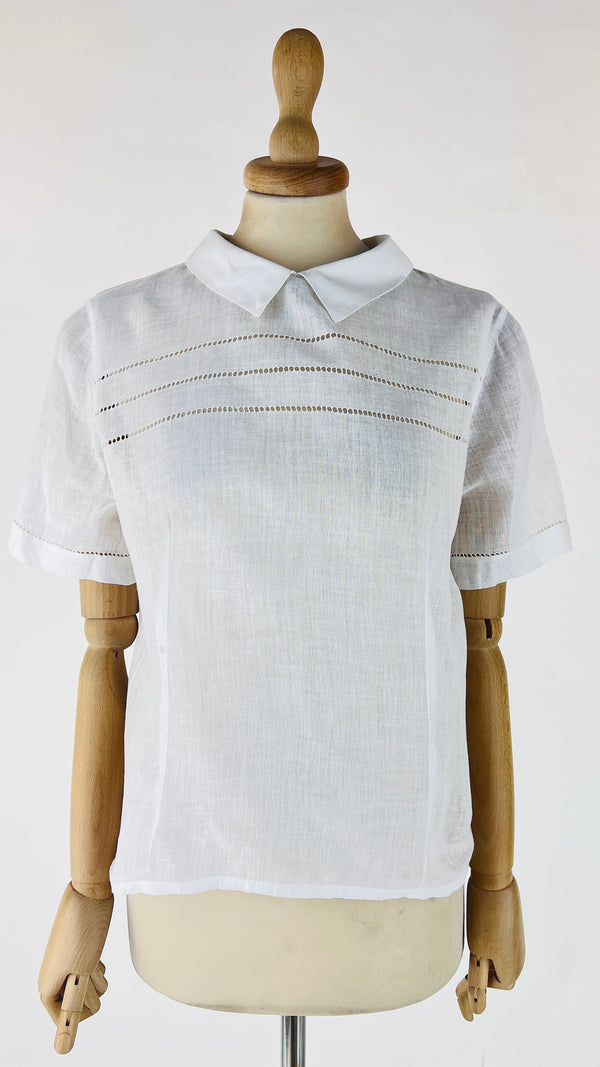 Camicia con motivo orlo a giorno