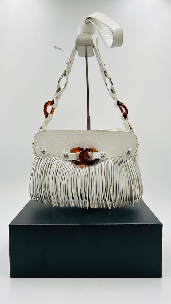 Borsa a spalla/mano in pelle bianca
