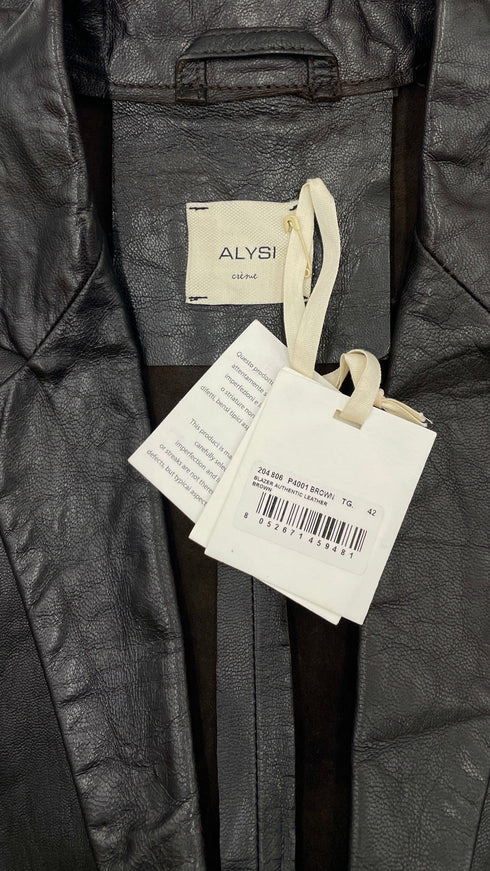 Blazer pelle con cartellino