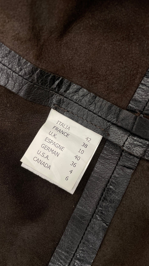 Blazer pelle con cartellino