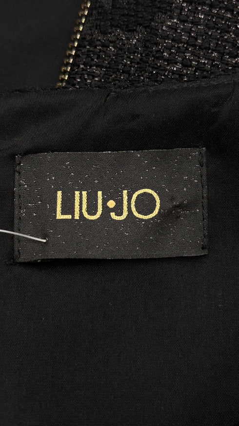 Abito midi jacquard nero