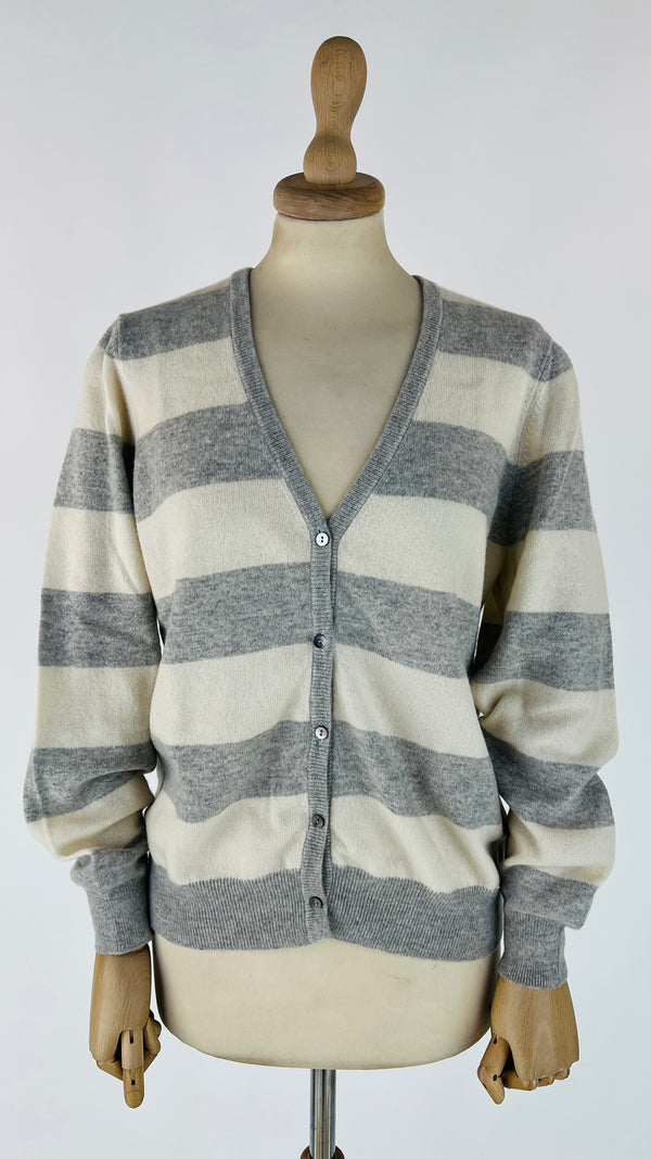 Cardigan a righe in cashmere