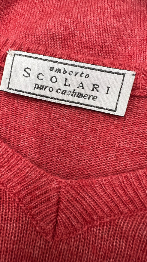 Maglia a V cashmere rosa