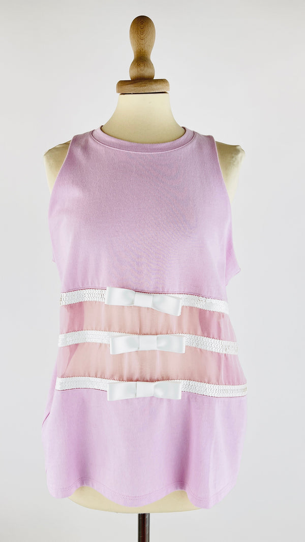 Top inserti organza e fiocchi