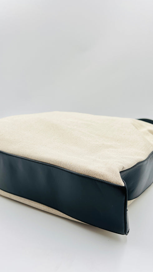 Maxi bag canvas e pelle