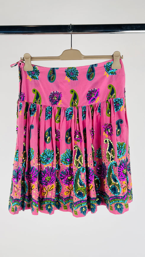 Gonna corta paisley e paillettes