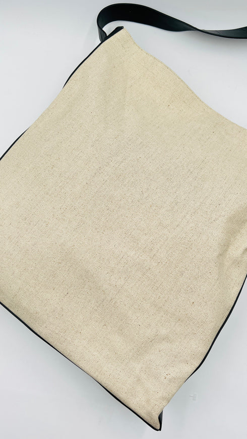 Maxi bag canvas e pelle