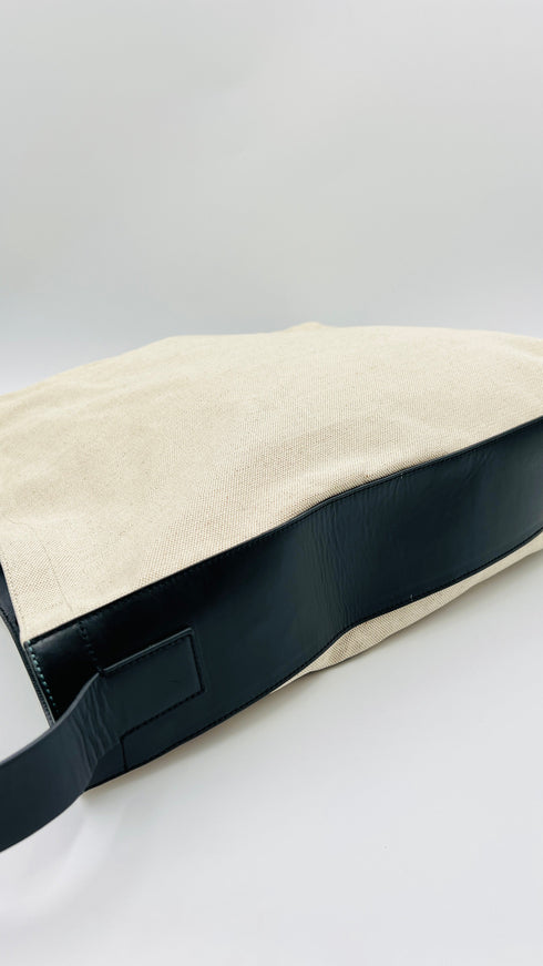 Maxi bag canvas e pelle