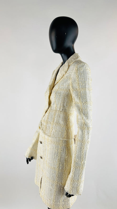 Completo tweed bianco