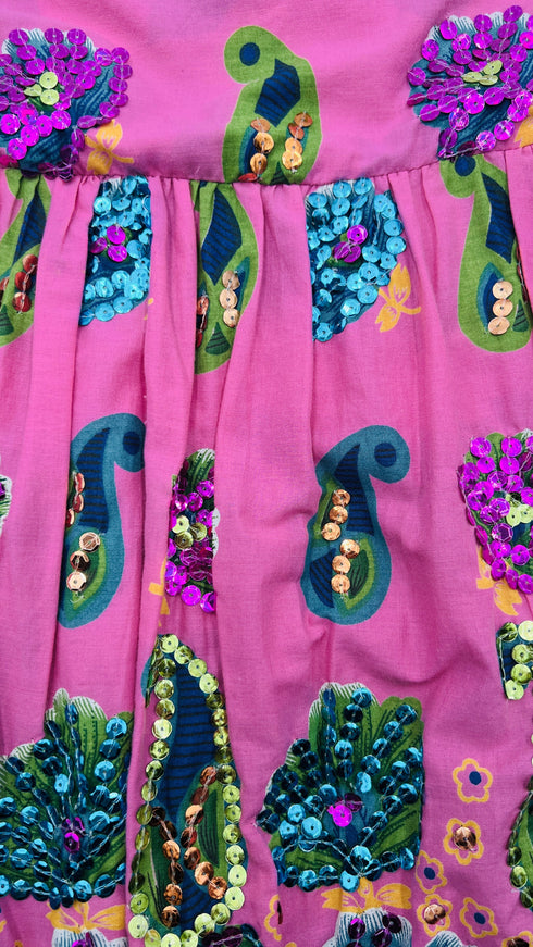 Gonna corta paisley e paillettes