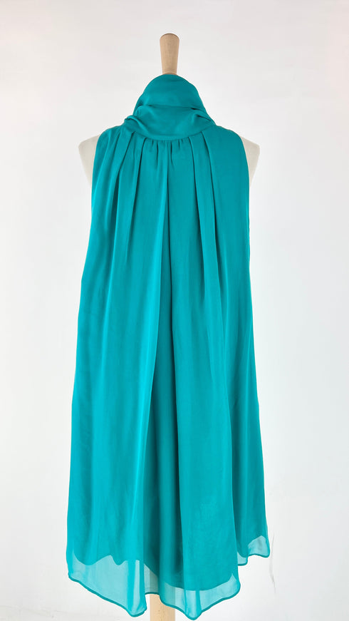 Abito midi in seta verde