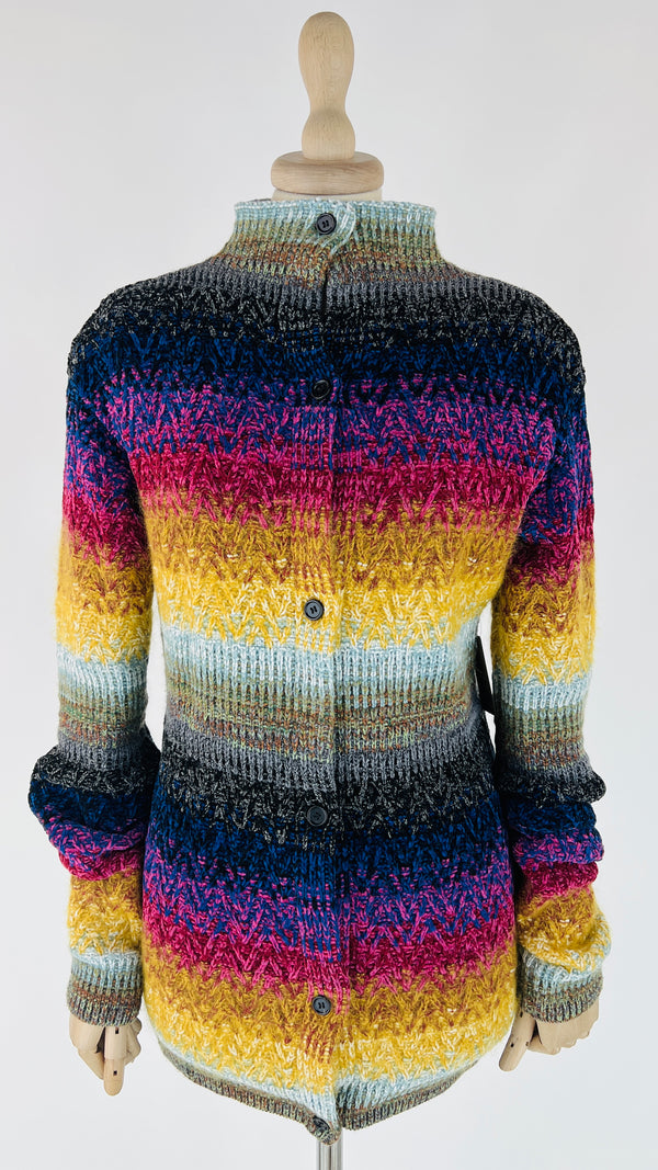 Cardigan lungo zig zag multicolor