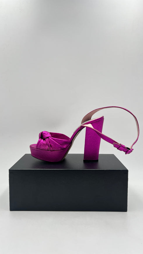 Sandalo fuchsia laminato N.38.5