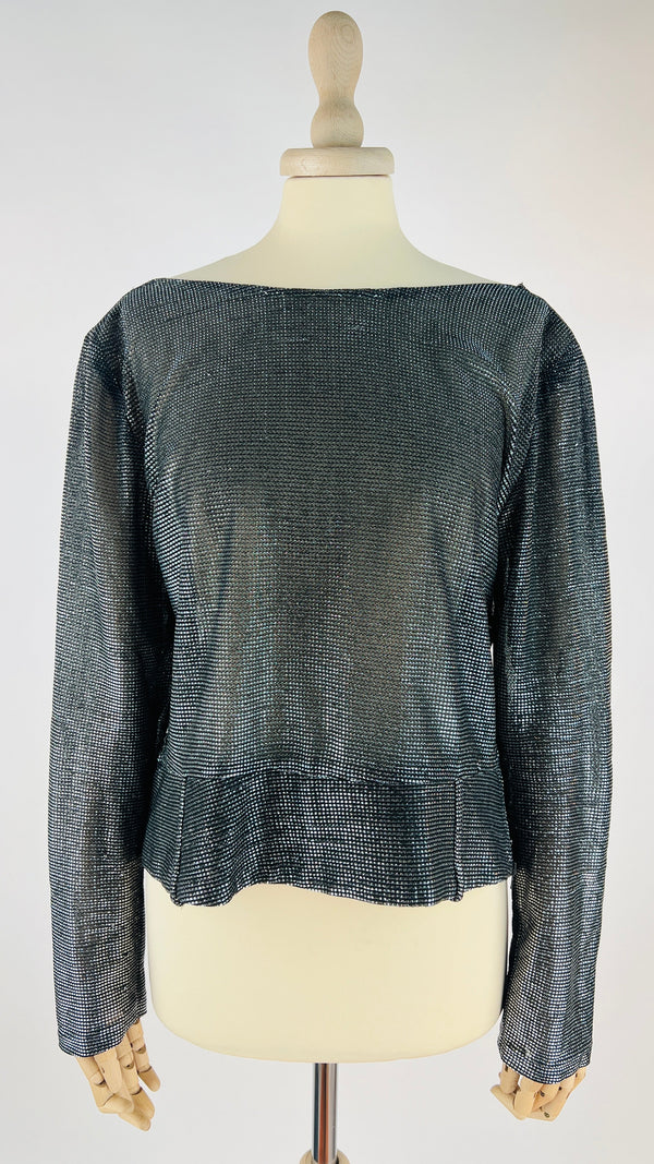 Blusa girocollo argentata