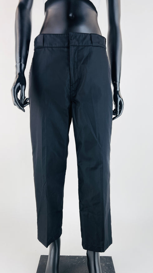 Pantaloni affusolati in nylon nero