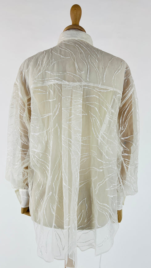 Camicia trasparente con paillettes