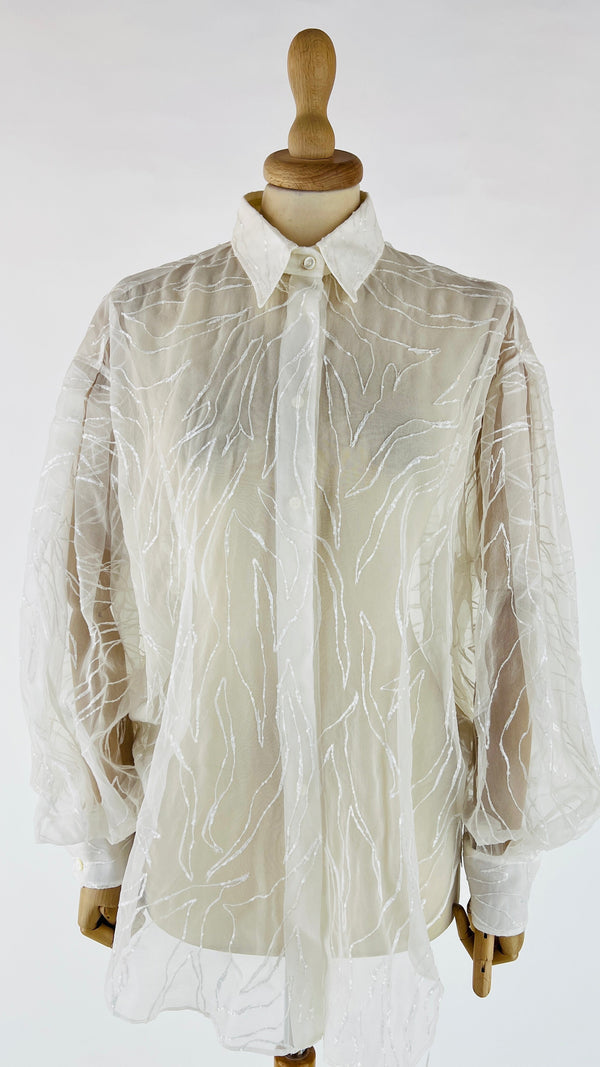 Camicia trasparente con paillettes
