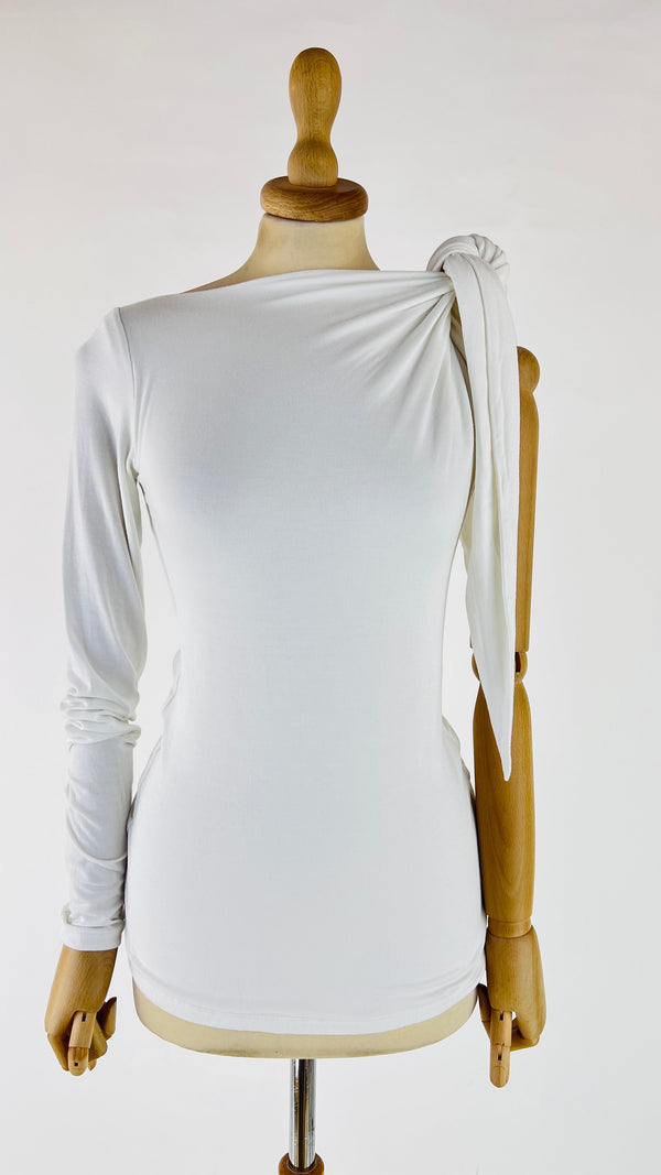 Top monospalla con fiocco