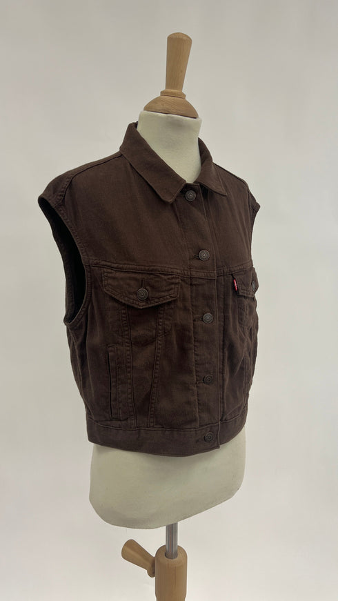 Gilet denim e lino