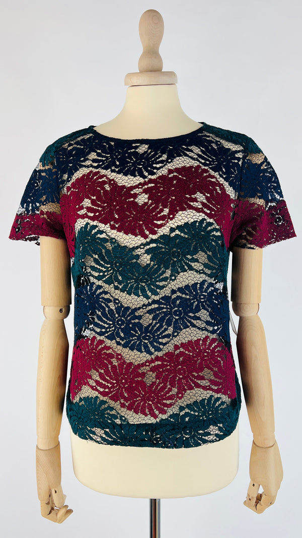 T-shirt pizzo righe