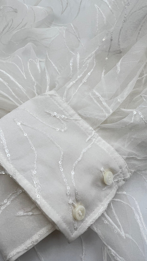 Camicia trasparente con paillettes