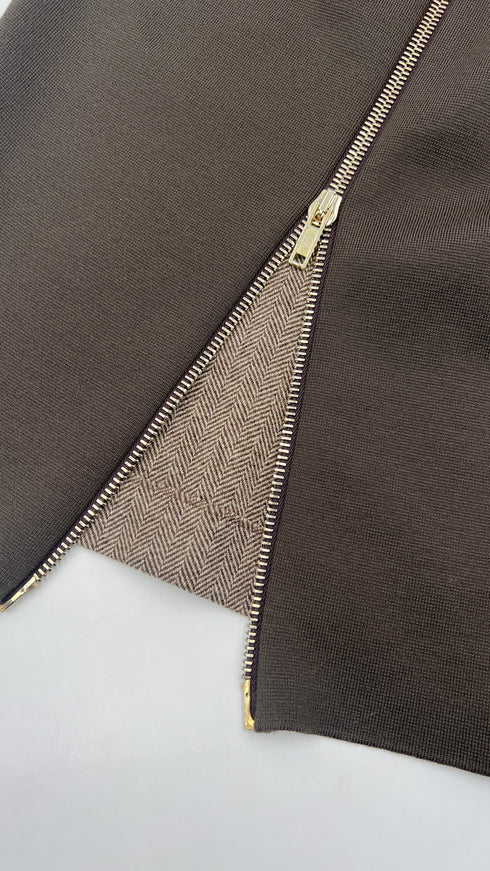 Gonna midi doppio tessuto