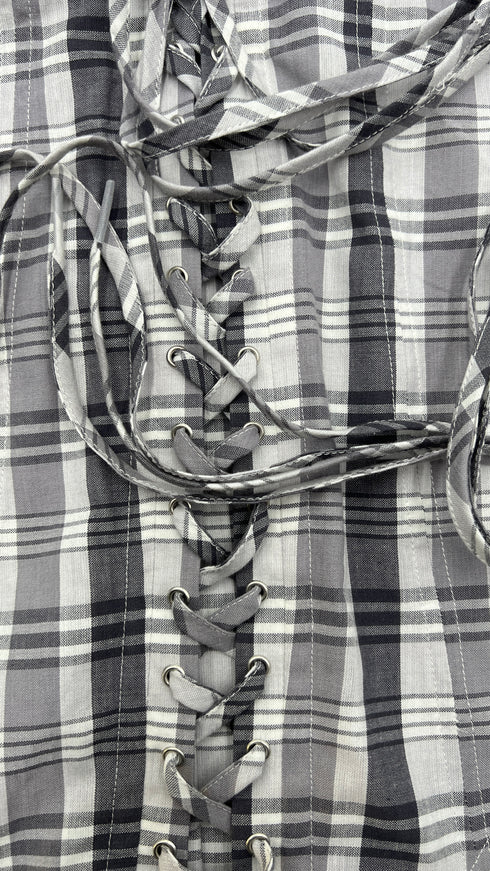 Camicia tartan dettaglio incrociato